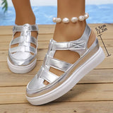 New Baotou Rear Hollow Sandals Hollowed Out Breathable Silver High-Grade Sandals Thick Soles Large Size Leisure