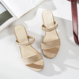 Korean Sandals Women's 2023 New Thick Heels Sandals And Slippers One Shoe And Two Open-Toed Women's
