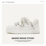 Breakj Shoes Homemade Niche Design Double Shoe Lace Bread Shoes Casual Men And Women Couple Shoes Men's Shoes Men's