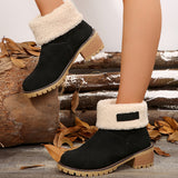 Breakj Short Boots Women's Boots Thick And High Heel Snow Boots Large Cotton