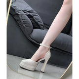 Breakj Wind Buckle Head Sandals Women's Walking Show Thick-Soled Waterproof Table Ultra-High Heels 2025 New Mary Treasure