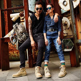Men's Fashion British Style Winter Short Boots All-match High-Top Shoes Men's Mid-Top Tooling Boots Leather