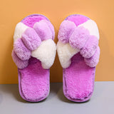 Women Slippers Faux Fur Warm Shoes Women Slip on Flats Female Floor Slides home furry slippers Indoor House Flip
