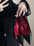 Breakj Version Of Princess Shoes 2025 Spring New Pointed Leather Fine Heel High Heels Light Mouth Small Single Shoes Red Wedding