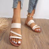 Flat Heel Sandals for Women 2024 New Casual Beach Slippers Fashion Dress Flip Flops Woman Slip-On Gladiator Sandals