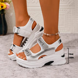 Breakj Sports Sandals Women Wear 2025 New Summer Drill Thick Bottom Magic Stick Soft Bottom Roman Beach