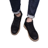 Breakj Warm Overalls Leather Boots Short Boots Men's Boots Round Boots Fashion And Velvet Cotton Boots Martin Boots Fashion Boots