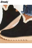 Snow Boots Women Slip on Platform Plush Ankle Boots Ladies Cotton Shoes Casual Warm Short Boots Woman New Booties