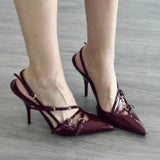 Pointy Thin Heel Belt Buckle Single Shoes 2024 New Niche Design After All The Trip Belt Bao Head Cool High