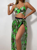 2025 New Split Swimsuit Sexy Bikini Net Dress Three-Piece Swimsuit Female