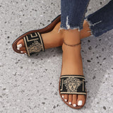 Flat-Bottomed Casual Slippers Women's New Simple Fashion Wearing Beach Fish Mouth