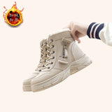 Breakj 2024 Winter Pure Color Women's Shoes With Velvet Cotton Shoes Warm High Top Platform Recreational Snow Boots Women's
