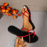 Breakj 2025 Summer New Flat-Bottomed Women's Slippers Exposed Outside Wearing Beach White Casual Women's