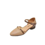 Breakj Sandals 2025 New Baotou Sandals With High Heel Hollow Sandals Women's Round