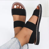 Flat-Bottomed Fairy Sandals Women 2025 New Round Head Out-And-O-Word Flat Beach Cool Slippers