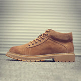 Breakj Warm Overalls Leather Boots Short Boots Men's Boots Round Boots Fashion And Velvet Cotton Boots Martin Boots Fashion Boots