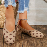 Breakj New Comfortable Shallow Square Head Knit One Foot Flat Plus Size Soft Sole Casual Single