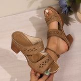 Breakj Summer New Large-Size Women's Sandals Retro Slope And Slippers Large-Size Hollow Slope And Cool Slippers