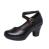 Outdoor Dance Shoes Thick Heels, High Heels, Middle Heels, Square Shoes, Models, Cheongsam, Catwalk