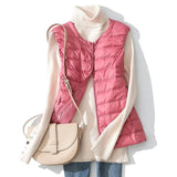 2023 Women Women Ultra Light Down Vests Slim Sleeveless Jacket Portable Girl Lightweight Windproof Waistcoat size 8XL
