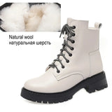 Ankle Boots Woman Winter 2023 Elegant Snow Platform Shoes Ladies Boots Short Leather Botins Free Shipping Large Size