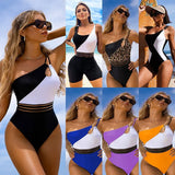 2025 Swimsuit Women's Bump Color Bikini Splicing