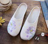 Breakj Single Slippers / Woolen Cotton Slippers Hanfu Shoes Women Embroidered Cloth Shoes Woolen Cotton