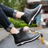 Men's Rain Boots Rubber Platform Rainboots 2023 Fall Slip on Rain Shoes Male Waterproof Work Boots Winter Men Rain