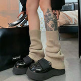 And Winter Lolita Pile Jk Pure Color Socks Cover Soft Waxy Warm Folding Leg Boot Cover Pile Leg