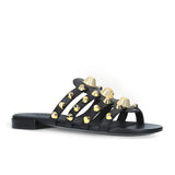 Metal Riveted Decorative Flat Slippers, Large Size Sandals, Sandals, New Summer