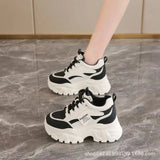 Breakj Height Height Women's Shoes 2025 Women's New Small Autumn Thick Bottom Increase Leisure Old Dad Sneakers 8Cm Loose