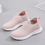 Women's Casual Vulcanized Shoes Fashion Mesh Elastic Knitted Sneakers Women Flat Ladies Slip on Female Footwear Feminino