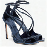 Breakj Hair 2025 Summer New Fairy Wind With Purple Silk Satin Jimmy High Heels Fine Square