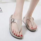 hot sell women summer Comfortable Breathable Flat sandals shoes woman flip flop Buckle causal beach sandals