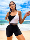 2025 Swimsuit Women's Bump Color Bikini Splicing