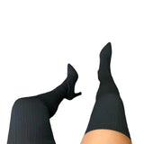 Breakj And Winter Sharp Head Thick And Knitted Knee Boots Women Large Size Elastic Wool Socks Long