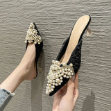 New 2023 Fashion Web Celebrity Design Cool Drag Women Spring And Summer Versatile Pointed High Heels Work