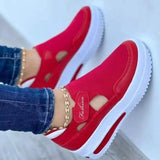 Vulcanize Shoes 2022 Summer New Breathable Mesh Plus Size Platform Sneakers Women's Light 2 Wedge Casual Sport
