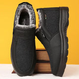 Shoes Middle-aged Elderly Men's New Plush Warm Anti Slip Waterproof Snow Boots Outdoor Work Travel Leisure Shoes