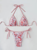 2025 New Printed Bikini Strapped Split Suit Women's Bikini