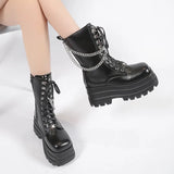 Breakj Martin Boots Women 2025 Autumn/Winter New Fashion Pine Paste Bottom Chain