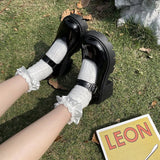 Mary Jane Small Leather Shoes For Women In Autumn 2024 Thin Cosplay Thick Soles, Thick Heels And High Heels Jk Single