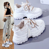2023 New Platform Single Sole Mesh Breathable Sports Shoes Female Students Wear Casual Dad