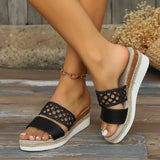 Breakj And Slippers Women's New Large Size 43 Rope Bottom Thick Bottom Fish Mouth Sandals