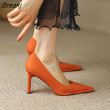 Green High-heeled Women's Pumps Pointed Toe Shallow 2022 Spring/Autumn Temperament OL Office Work Shoes Sapatos