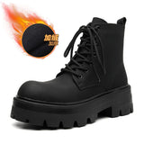 Breakj Charcoal Black High Tube Male British Thick Chelsea Boots Locomotive Martin Pipe Boots Trend Short Boots