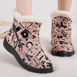 Women Fashion Waterproof Snow Boots For Winter Shoes Women Ankle Boots Plush Winter Botas Mujer Alphabet Botines