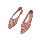 Toe Flat Shoes Women Knitted Slip on Shoes Casual Breathable Ballet Flats Women Loafers Comfort Ladies