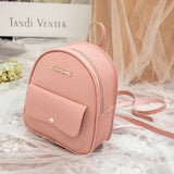 Backpack Women Pu Leather Shoulder Bag For Teenage Girls Kids Multi-function Small Bagpack Female Ladies School