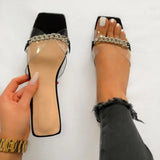 Women Slipper Transparent Flats Women Beach Sandals Outdoor Casual Slides Chain Slippers 2021 Fashion Women Shoes